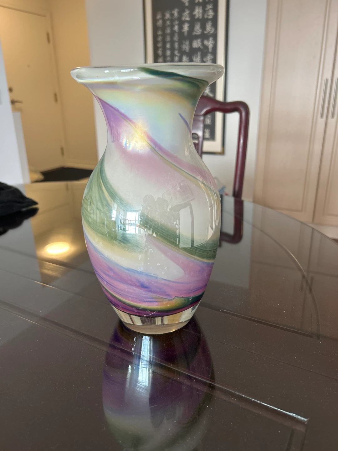 Iridescent Swirl Glass Vase - photo 2