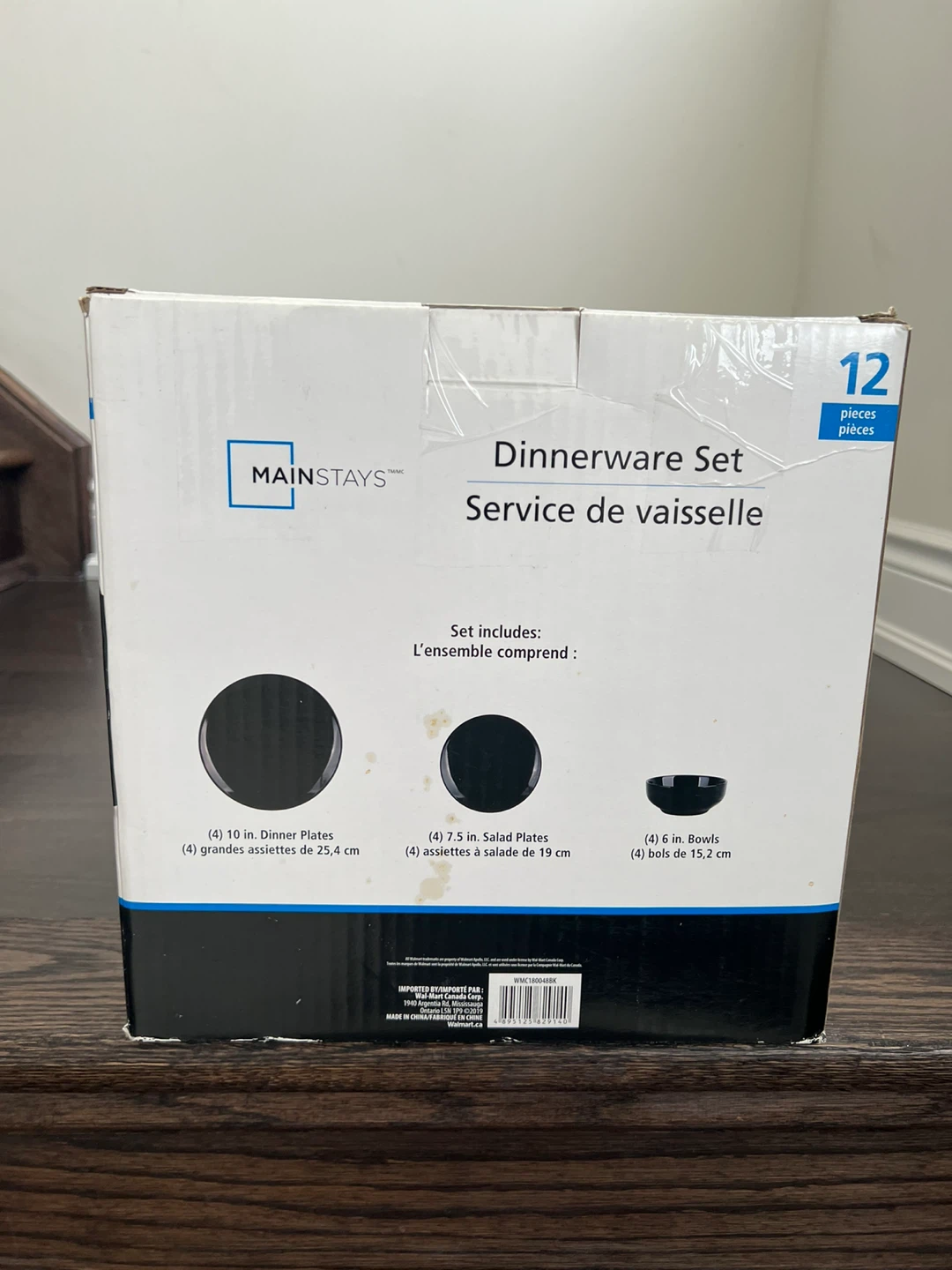 Mainstays 12-Piece Dinnerware Set - Black