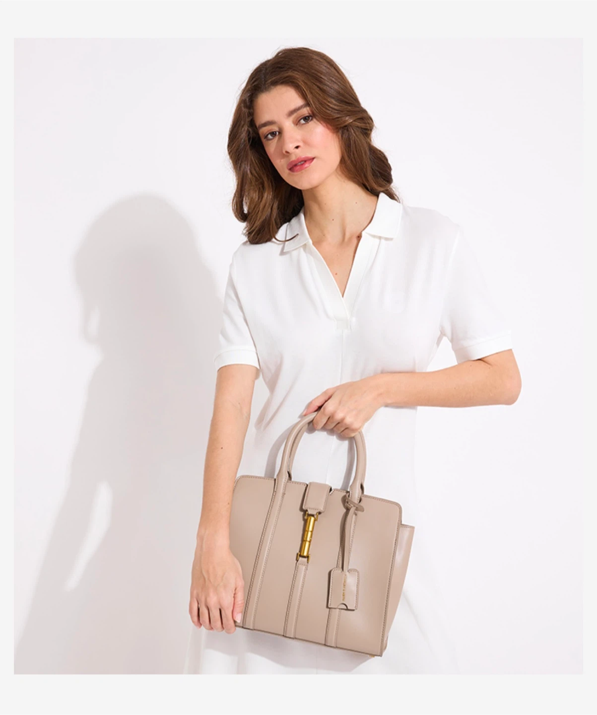 Charles & Keith Top Handle Bag with Metallic Accent - photo 3