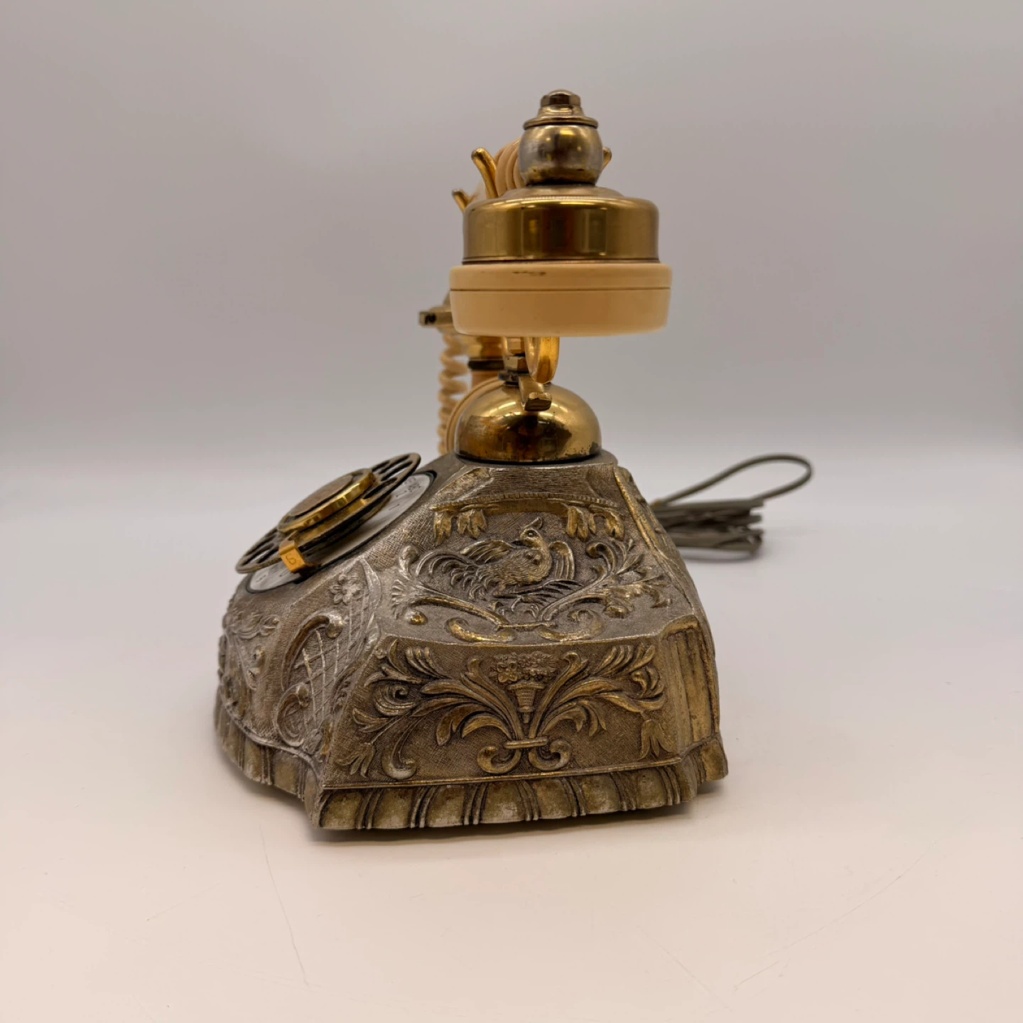 Antique Gold Tone Rotary Dial Telephone - photo 3