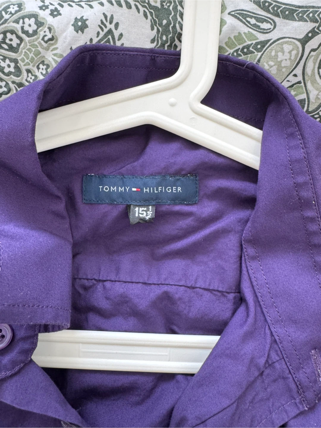 Tommy Hilfiger Men's Purple Cotton Dress Shirt - Size 15.5 - photo 3