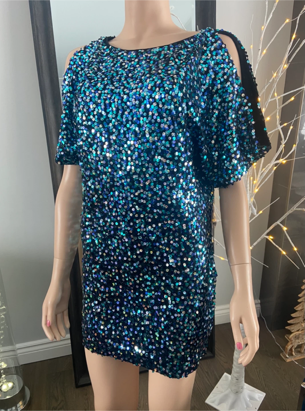 NWT: Aqua Full Sequin Mini Dress (Size 2) - photo 2