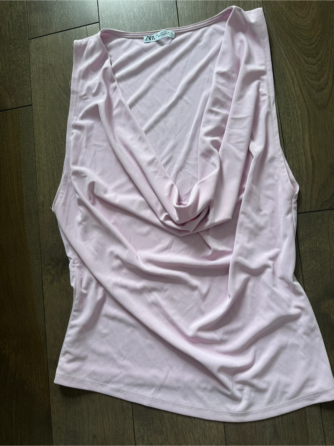 ZARA Pink Cowl Neck Sleeveless Top - photo 2