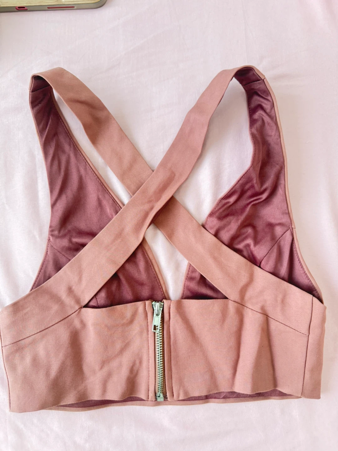 Pink Criss-Cross Crop Top - photo 2