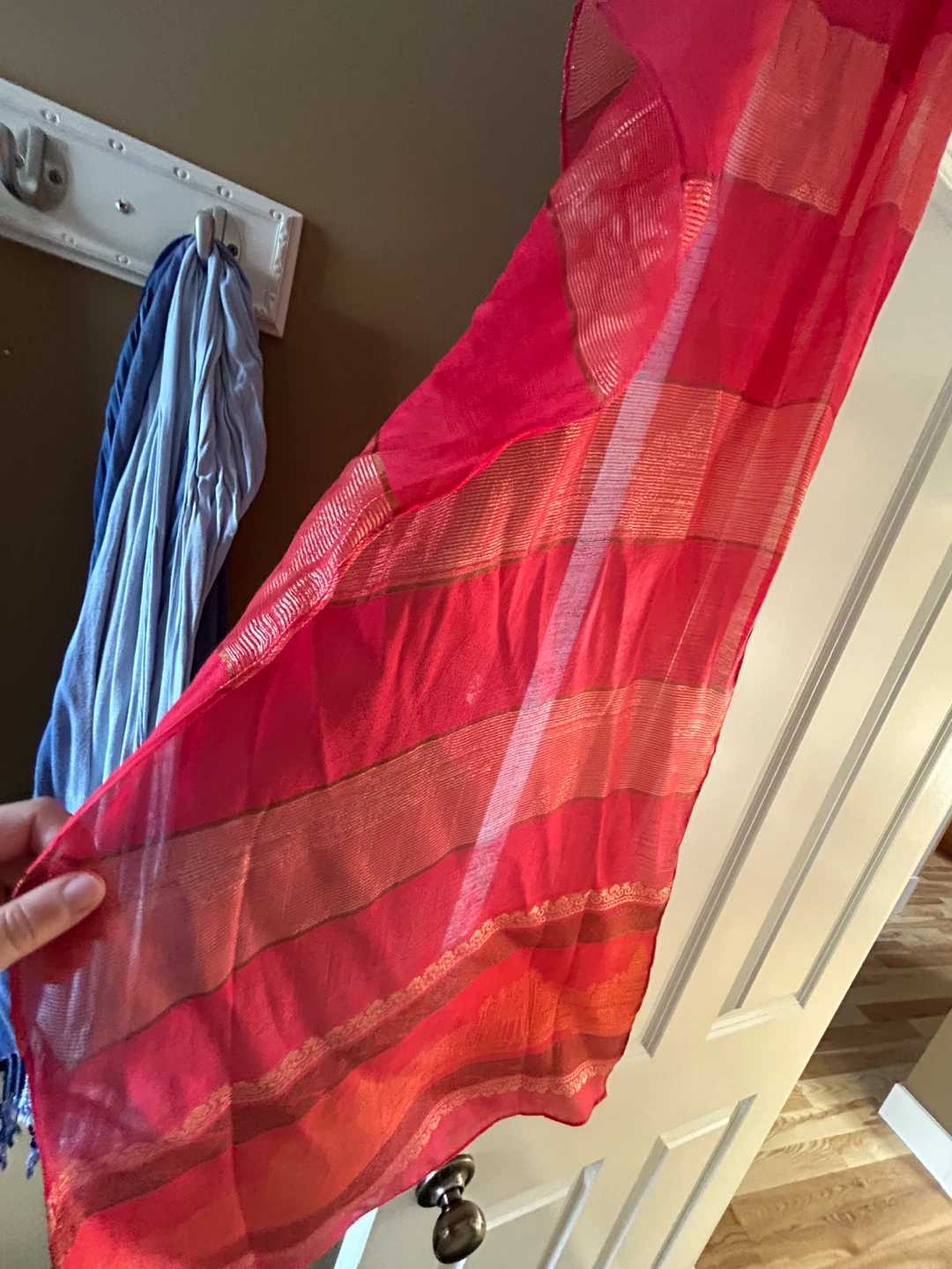 Red Striped Lightweight Scarf - photo 3