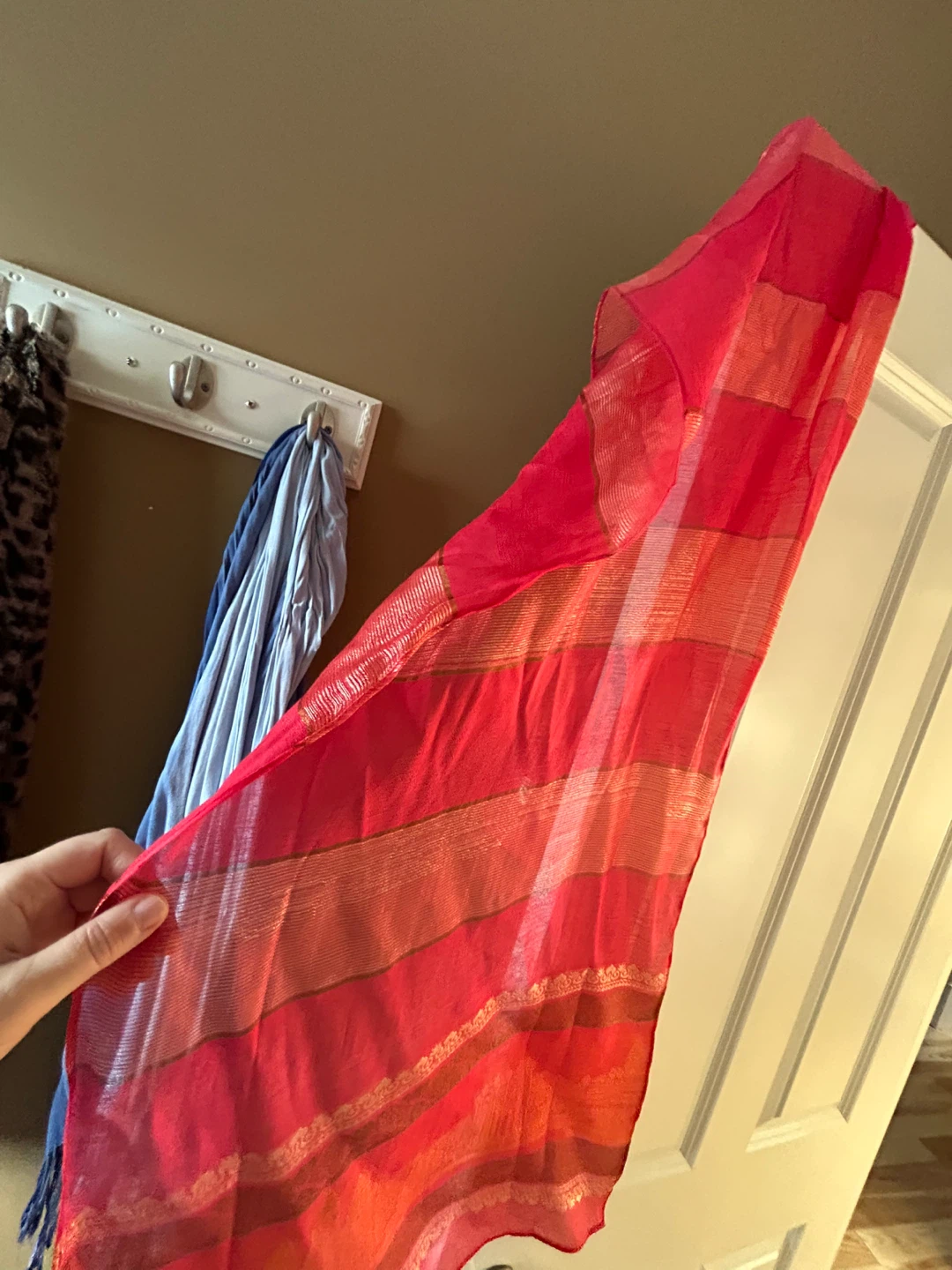 Red Striped Lightweight Scarf - photo 2