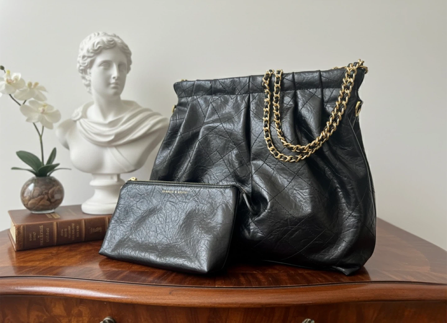 CK Quilted Tote with Pouch