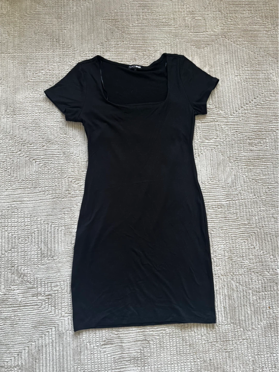 Fashion Nova Black Short Sleeve Mini Dress