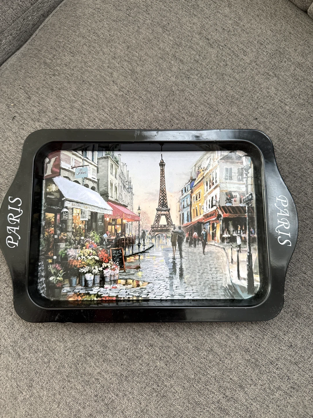 Paris Scene Metal Serving Tray