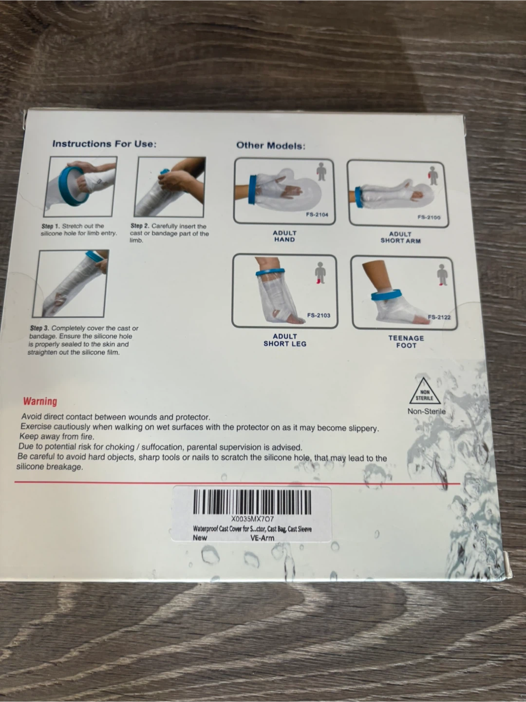 WATERPROOF CAST/BANDAGE PROTECTOR - ADULT LONG ARM - photo 2