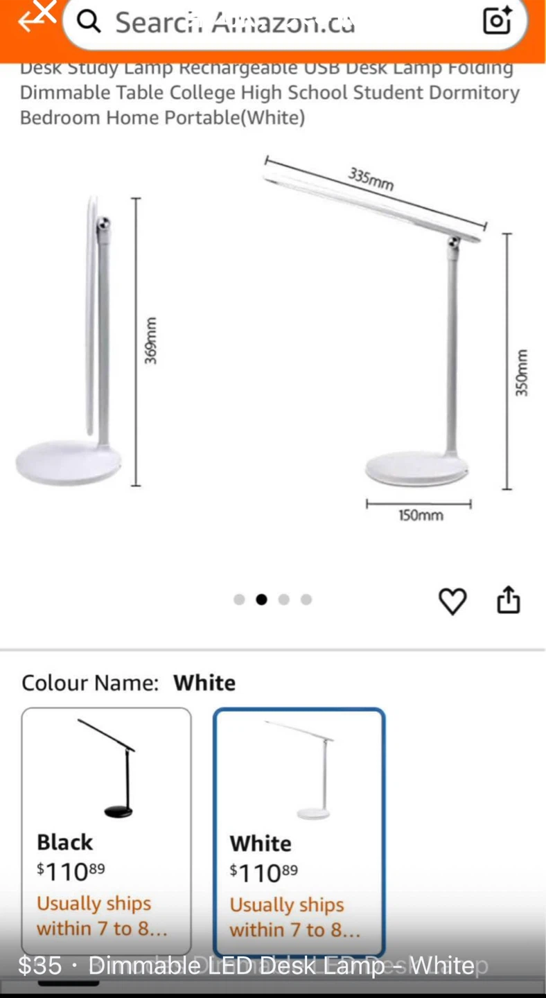 White Dimmable LED Desk Lamp - photo 2