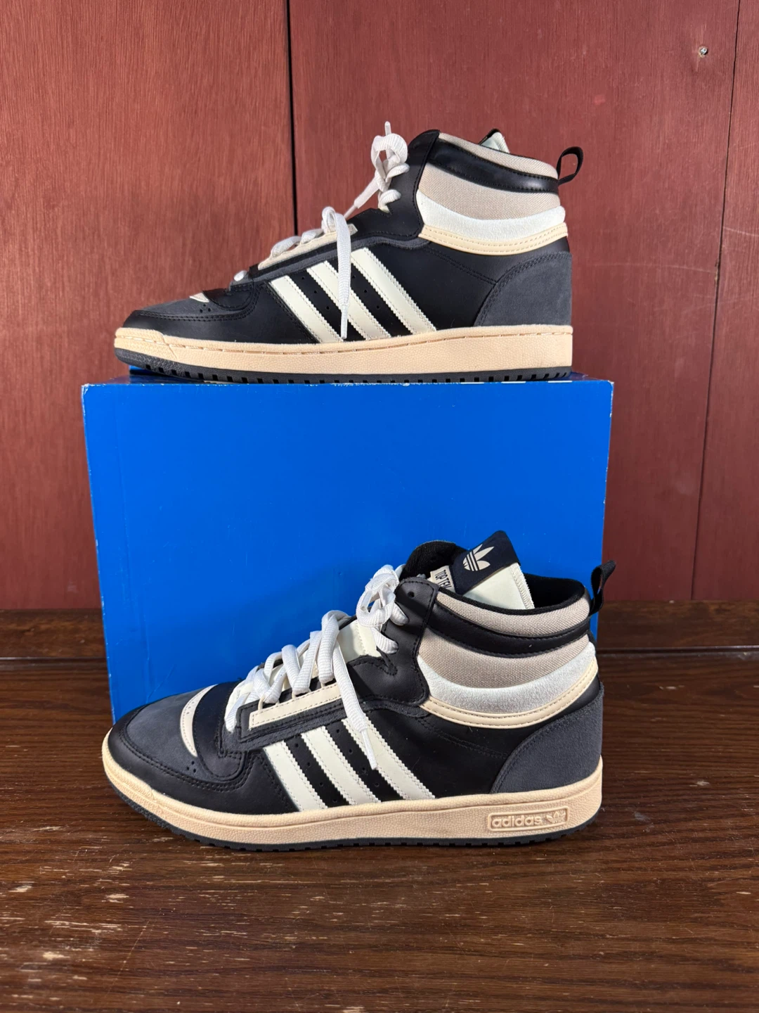 Adidas Top Ten LP Black/White-Wonder Beige  Men Size US 11