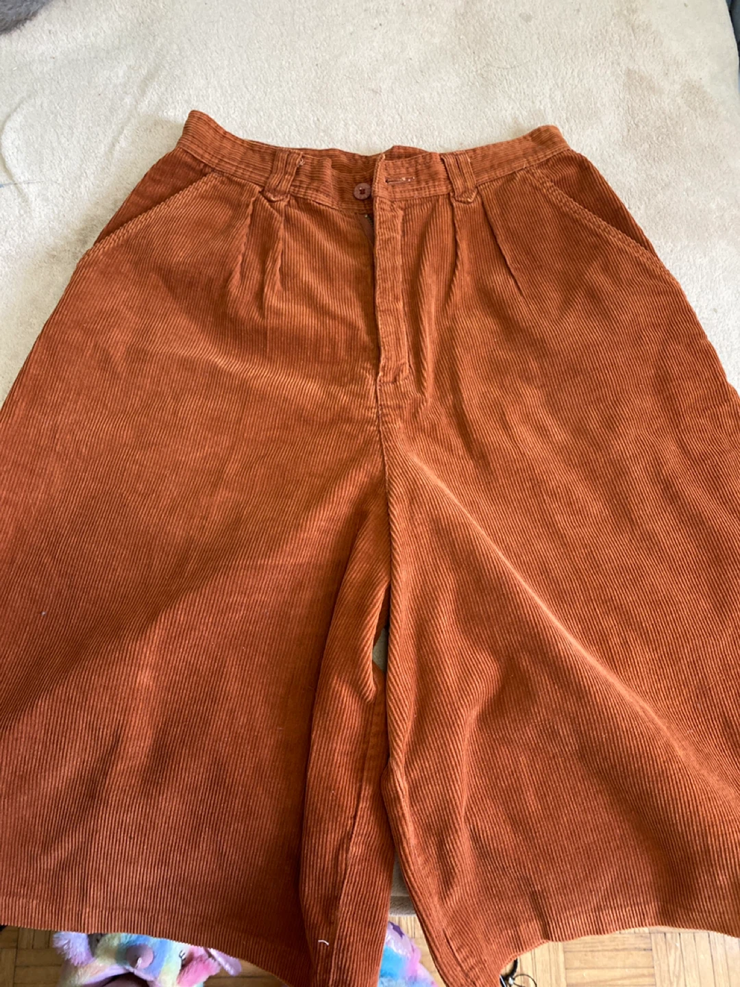 Foxtails Juniors Corduroy Culottes Size 11 Orange