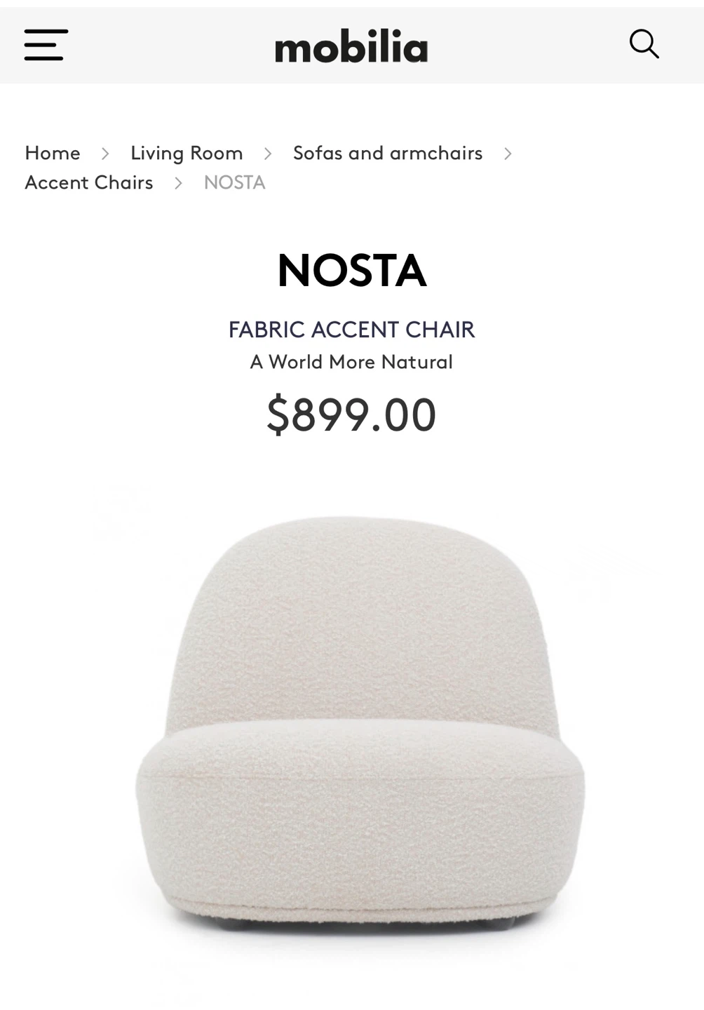 Mobilia NOSTA Fabric Accent Chair - photo 3