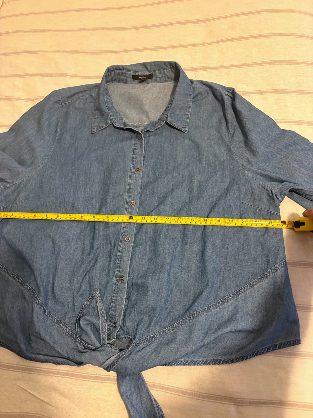 Blashe Denim Tie Front Shirt - 3XL - photo 5