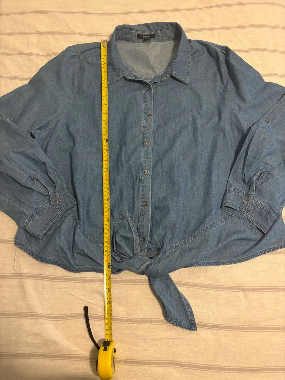 Blashe Denim Tie Front Shirt - 3XL - photo 4