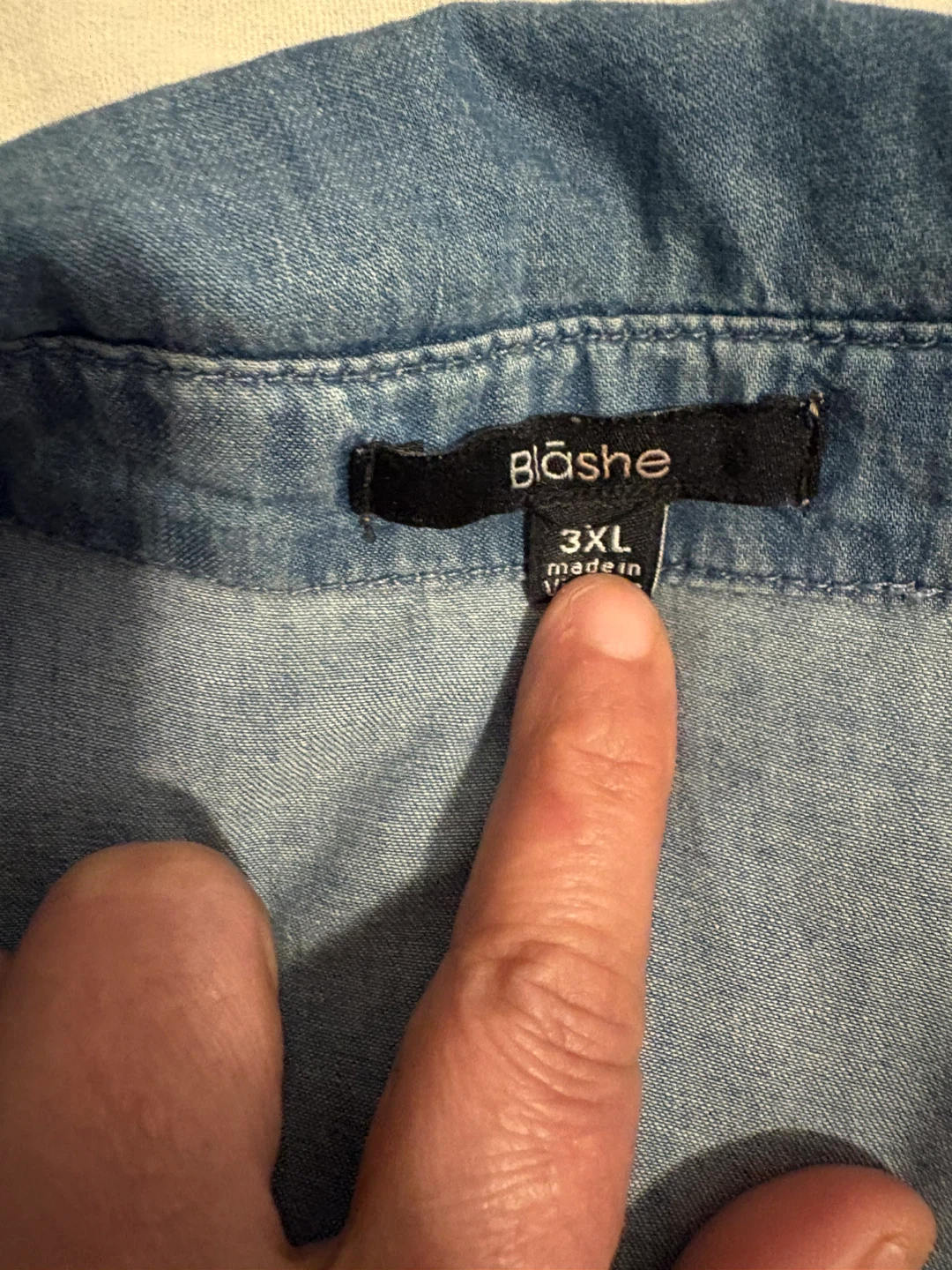 Blashe Denim Tie Front Shirt - 3XL - photo 3