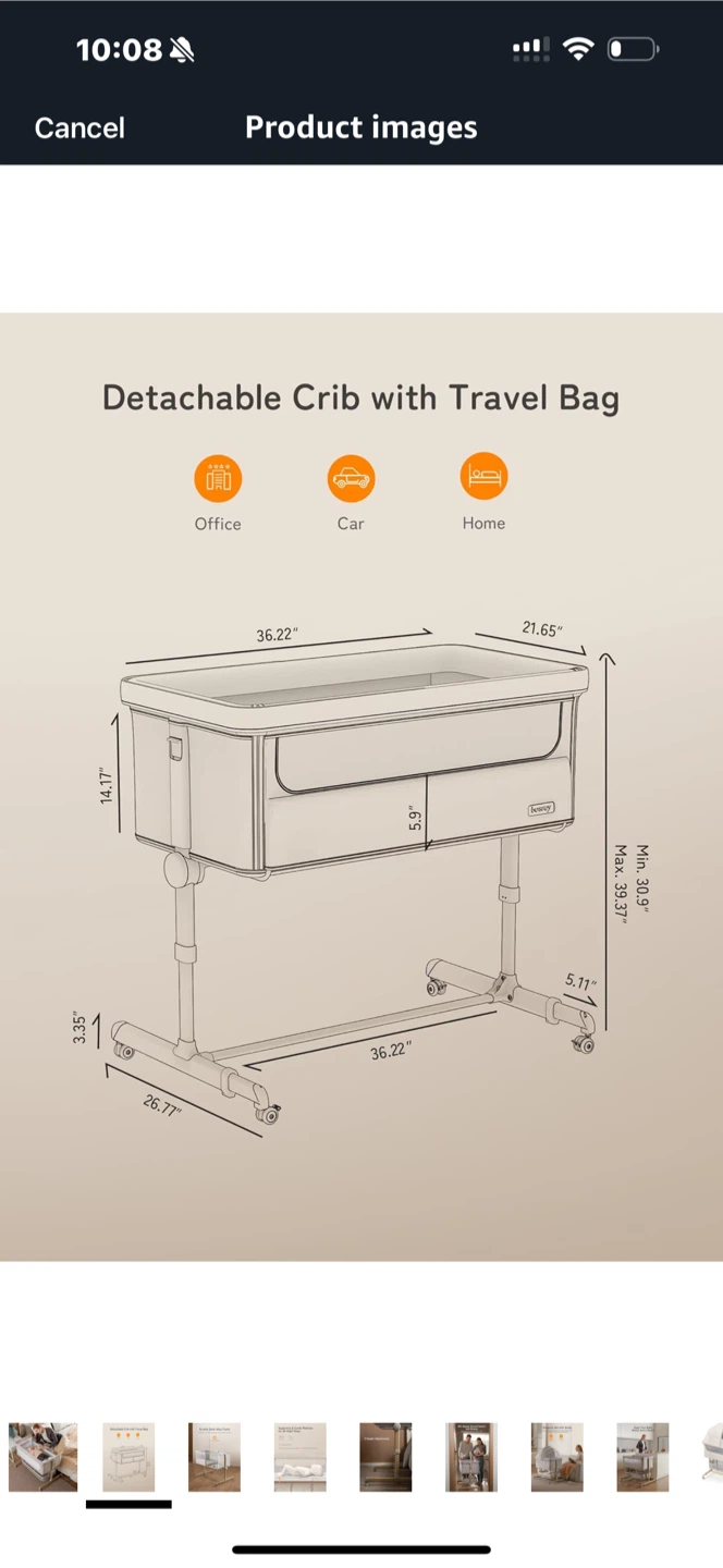 Detachable Crib with Travel Bag and Mosquito Net - photo 2