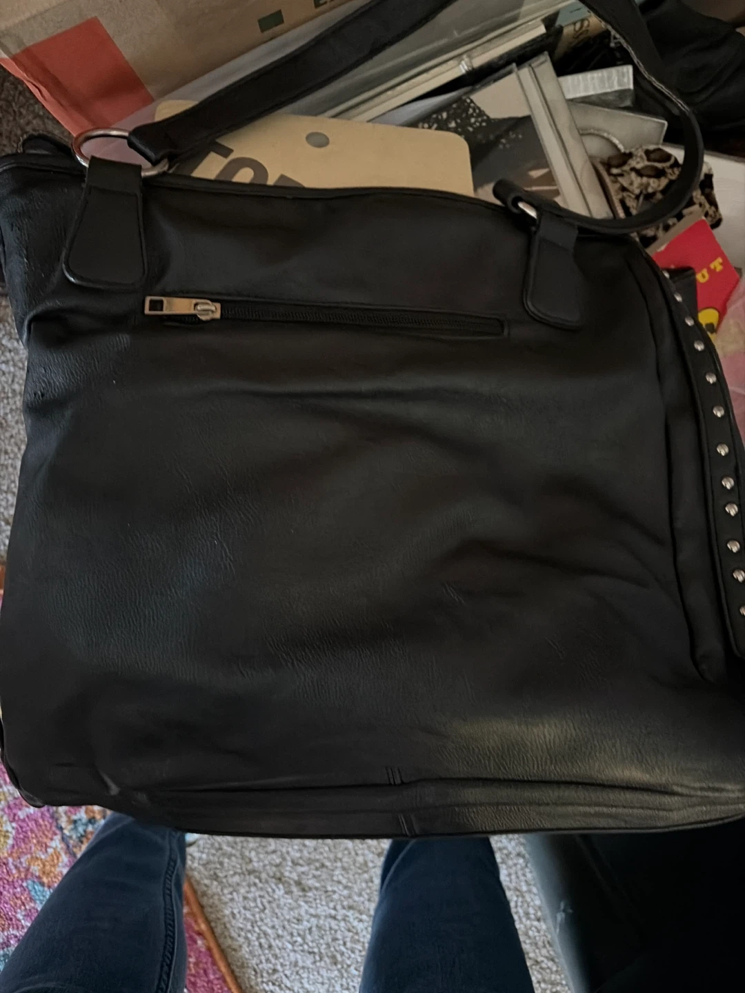 Black Studded Cross Shoulder Bag - photo 5
