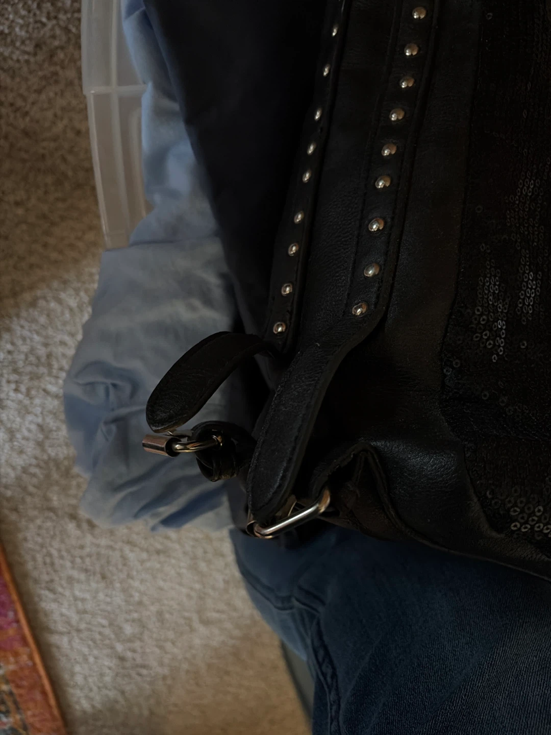 Black Studded Cross Shoulder Bag - photo 4
