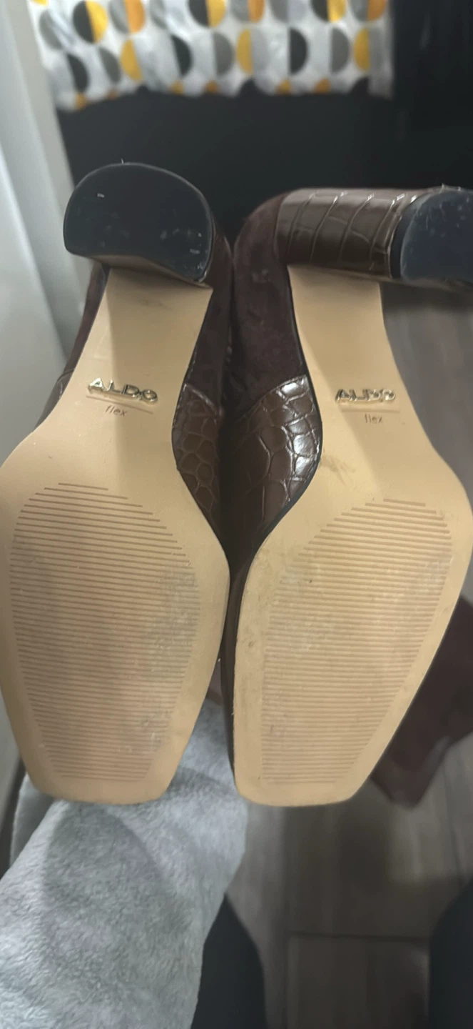 ALDO Women's Brown Croc Detail Heeled Boots - photo 2