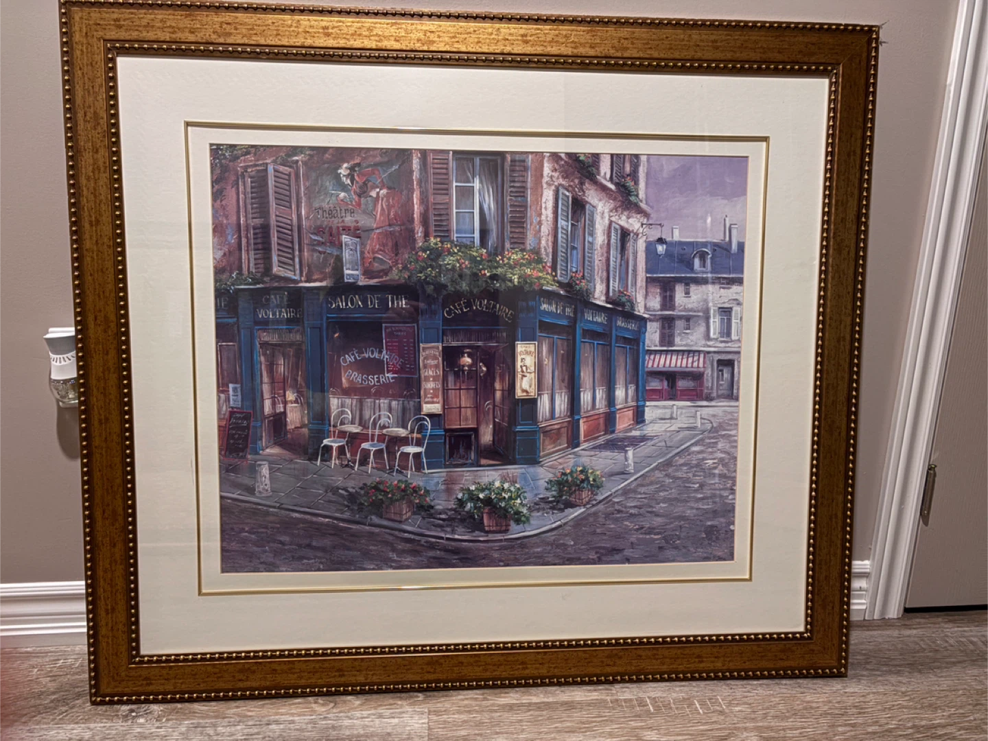 Framed Print of Cafe Voltaire Paris Street Scene