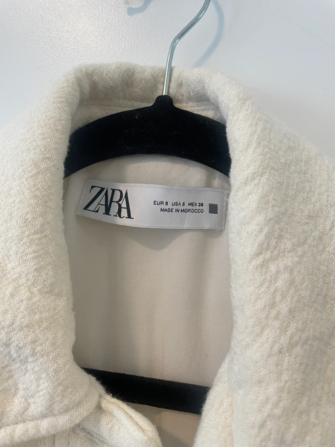 ZARA Off-White Textured Button-Up Jacket - photo 2