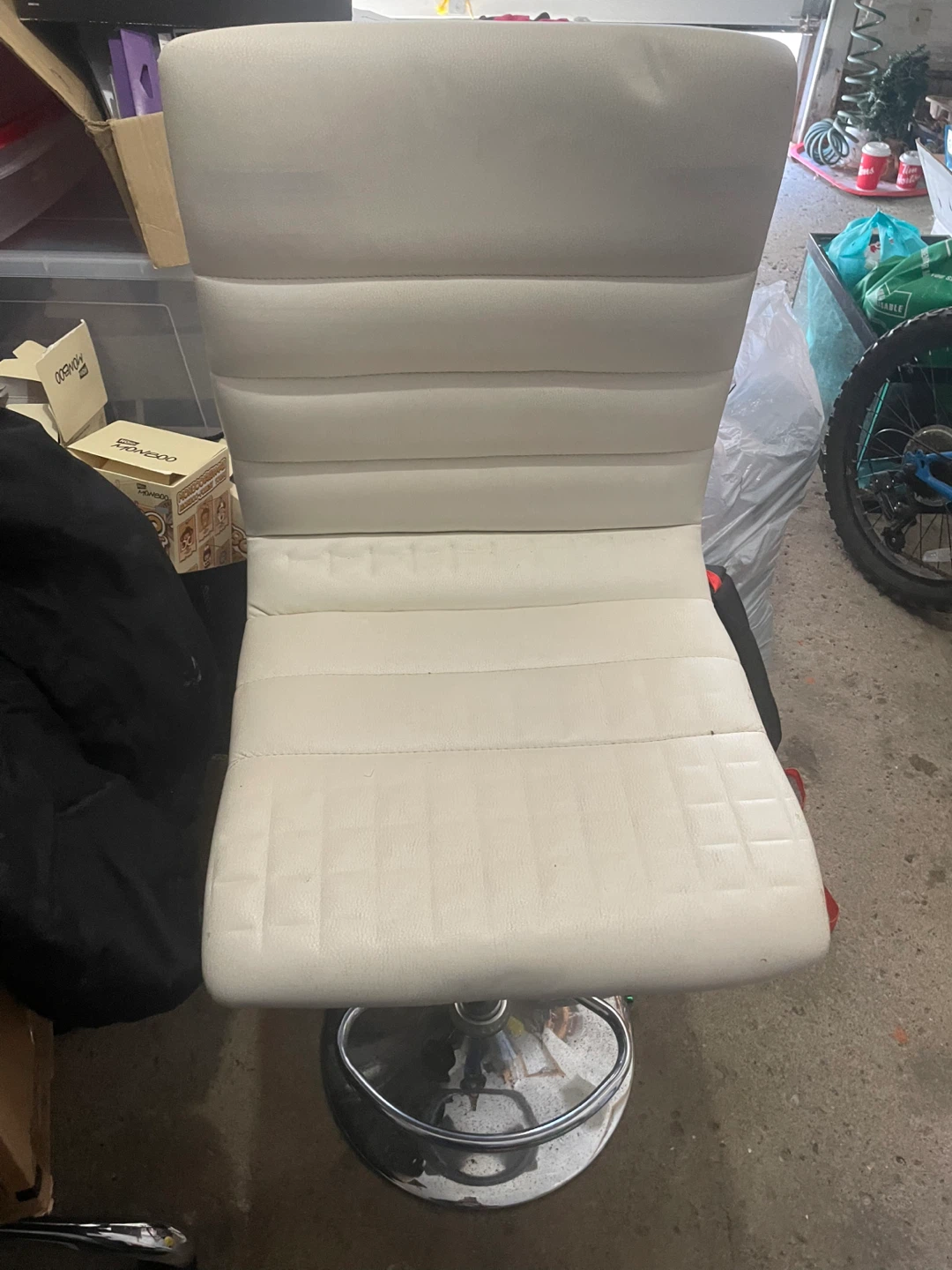 White Adjustable Bar Stool - photo 3