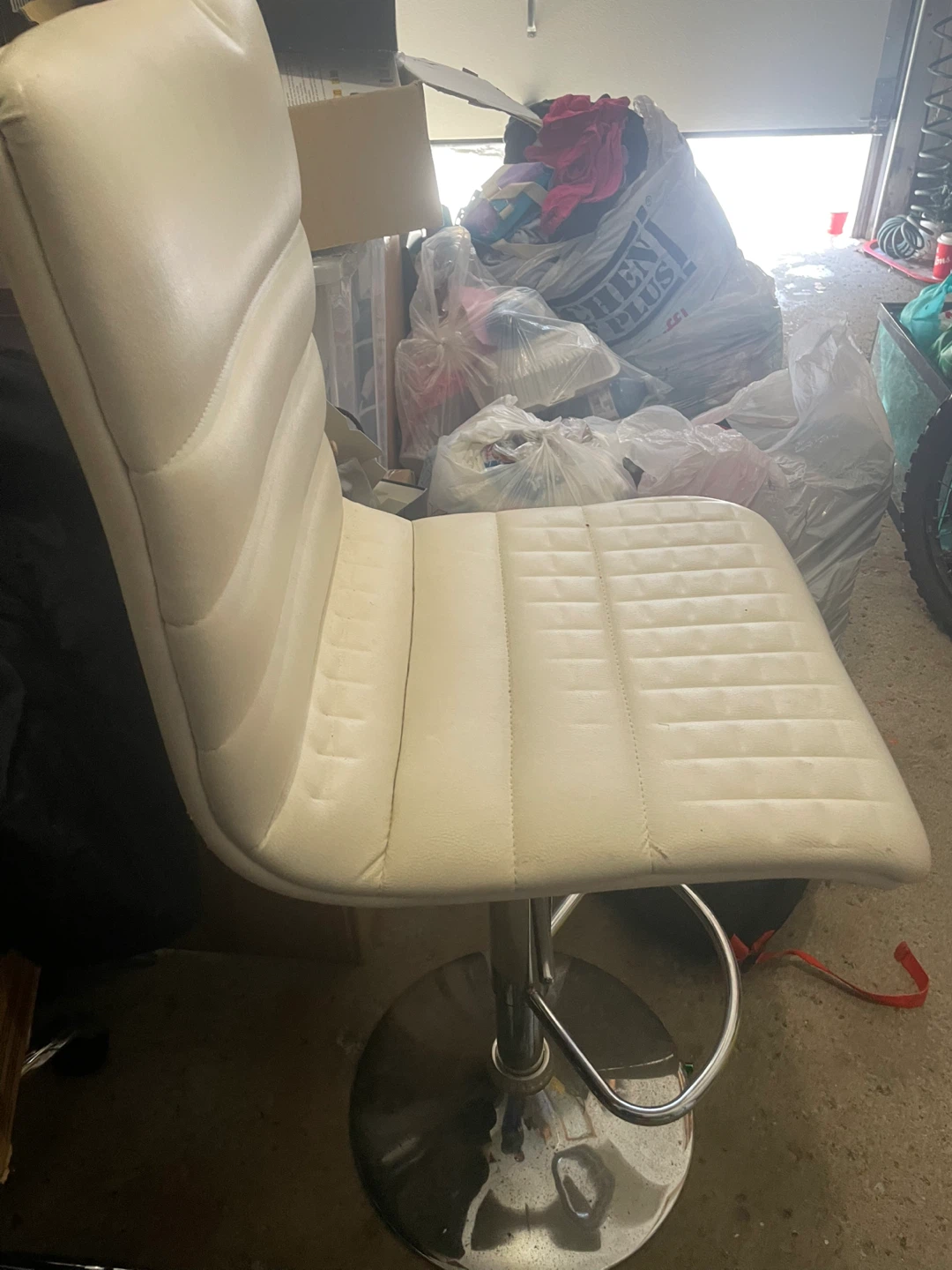 White Adjustable Bar Stool - photo 5