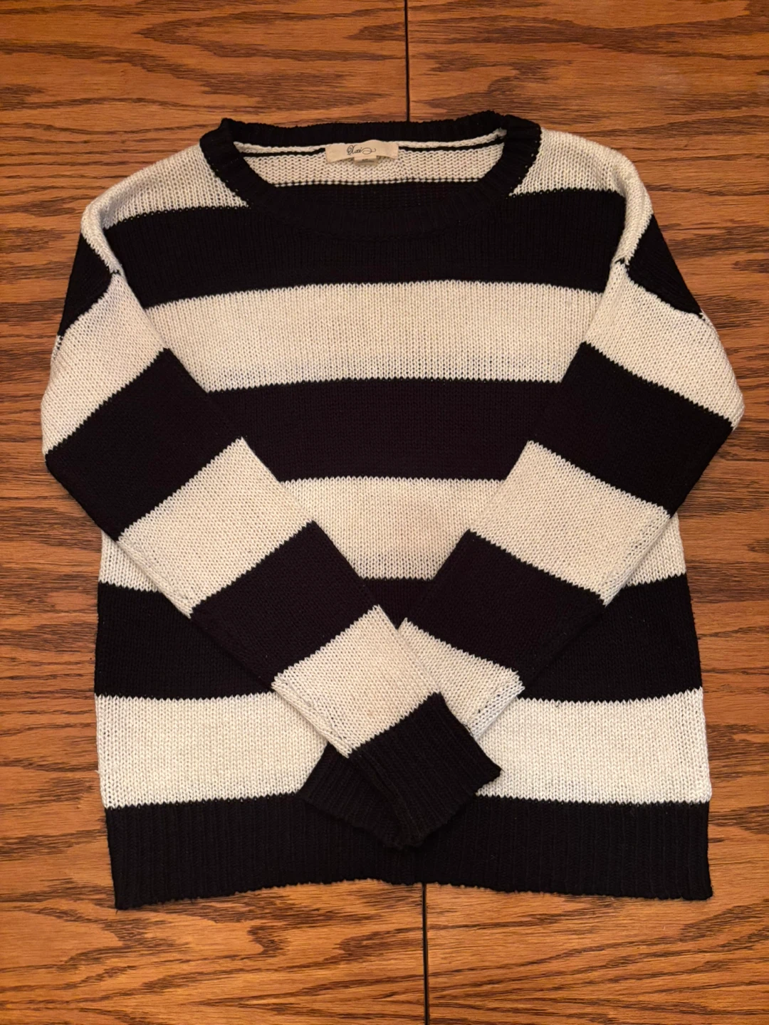 Striped Knit Sweater - Black/White - photo 3
