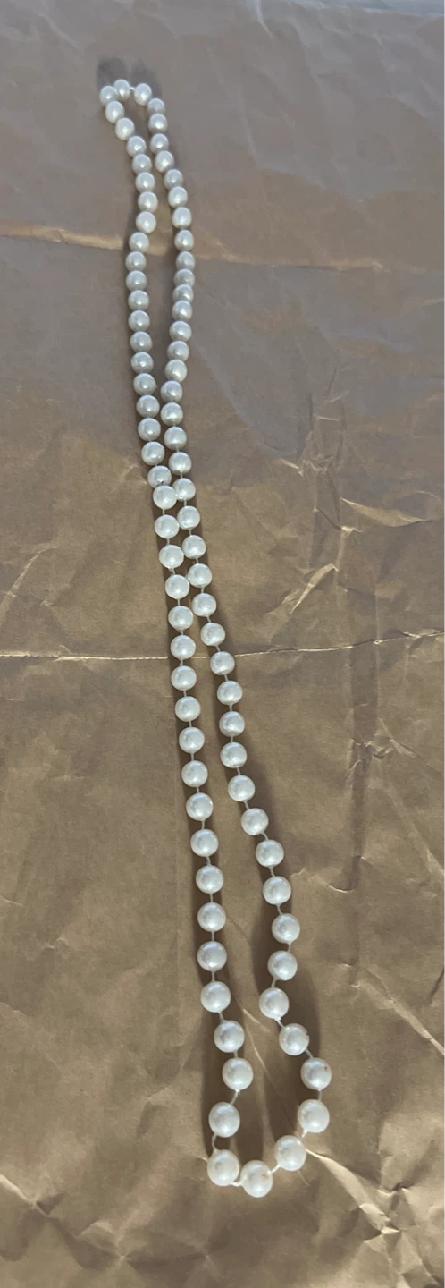 Faux White Pearl Necklace | 20”