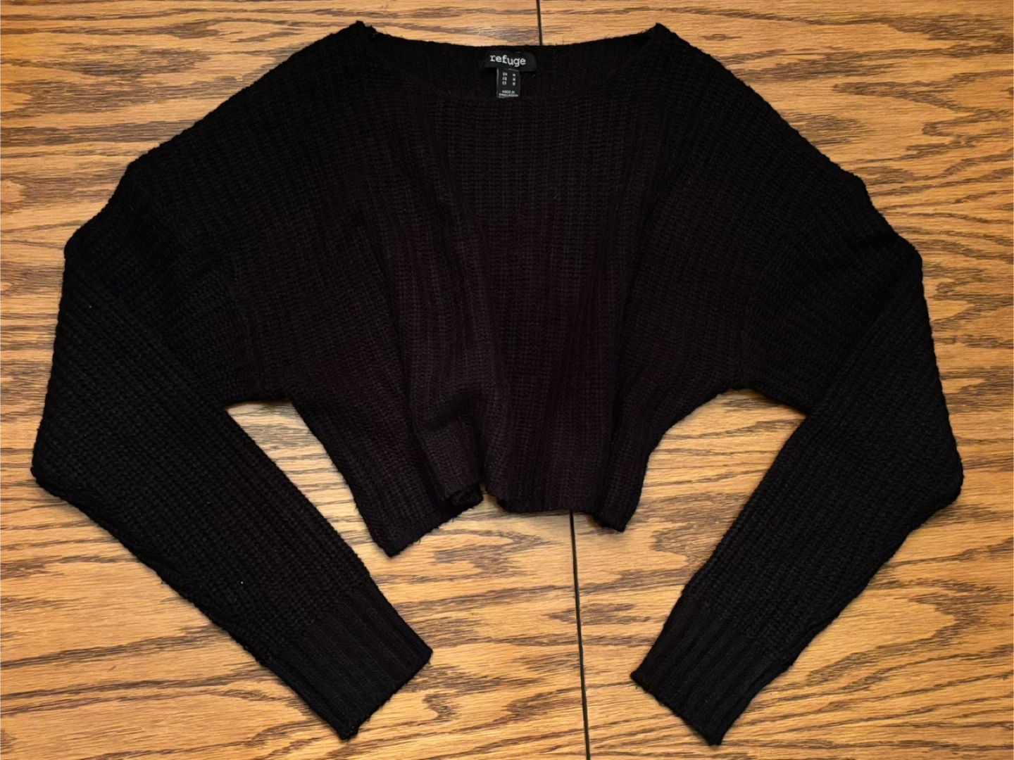 Refuge Black Cropped Sweater