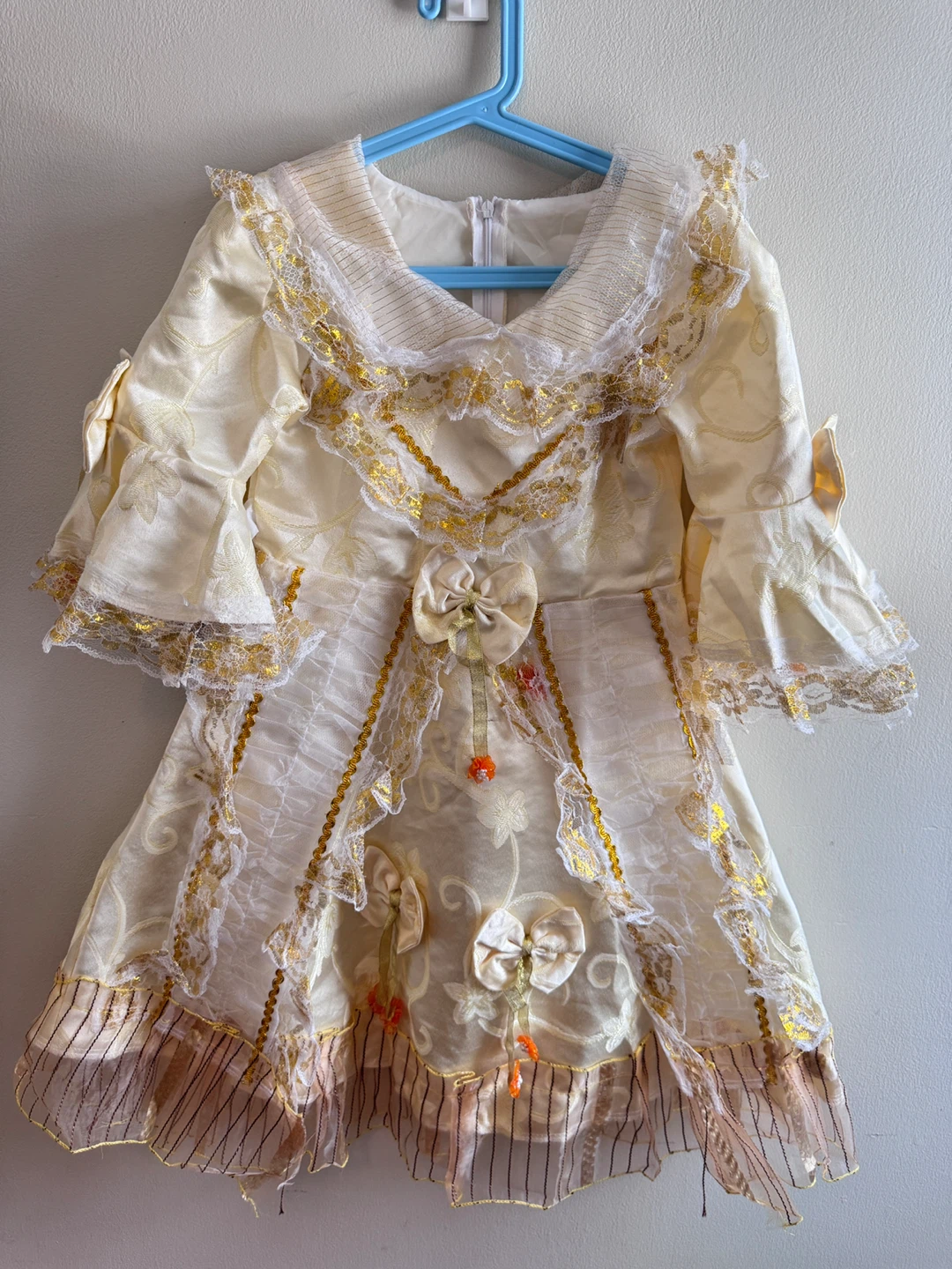 Cream and Gold Girls Dress Toddler size 6-7T