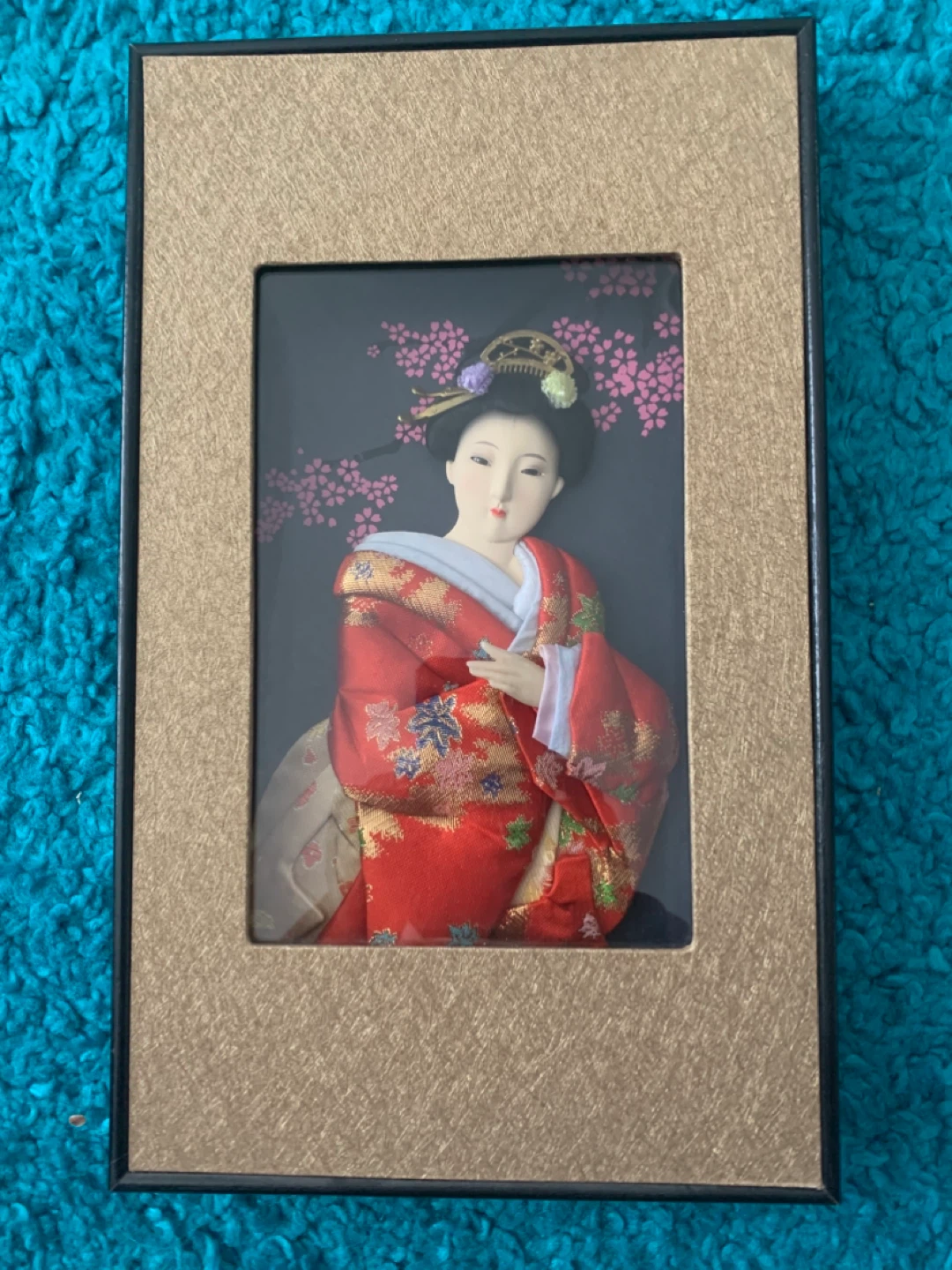 Framed Geisha Doll Art