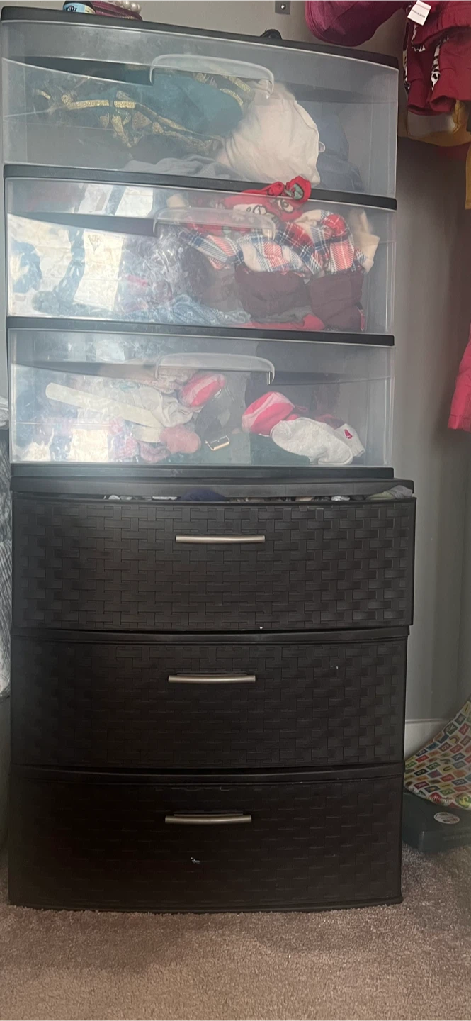 2 of them Dark Woven 5-Drawer Storage Unit