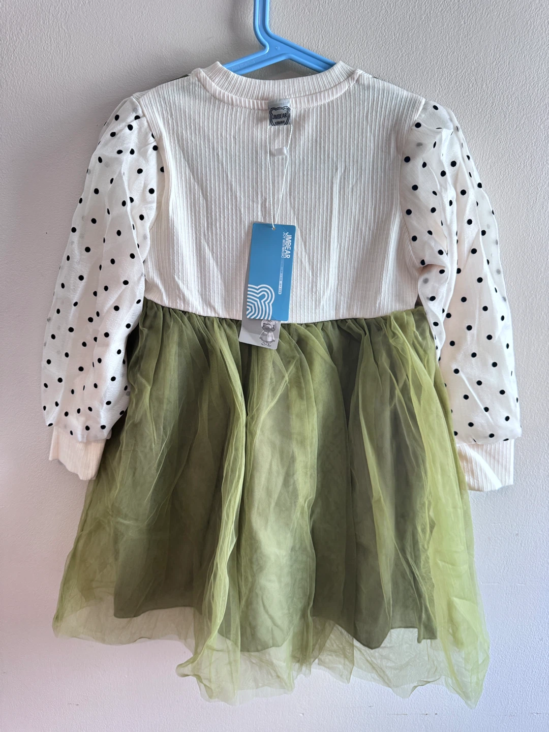 Dress with Tulle Skirt and Polka Dot Sleeves Toddler size 5-6T - photo 2