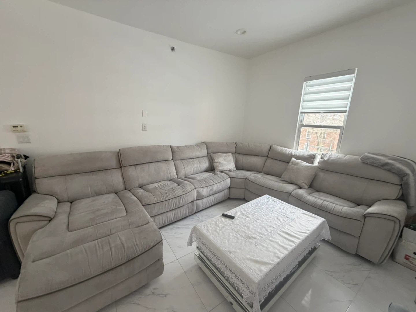 Sectional Reclining Sofa - Light Gray
