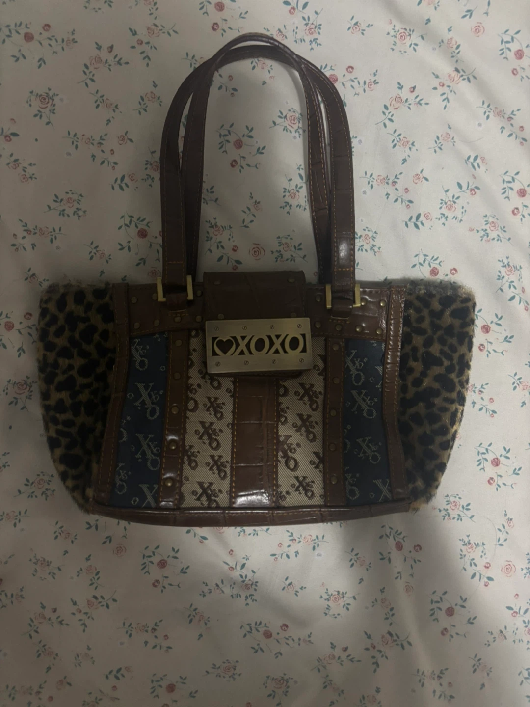 XOXO Shoulder Bag - Leopard Print & Monogram
