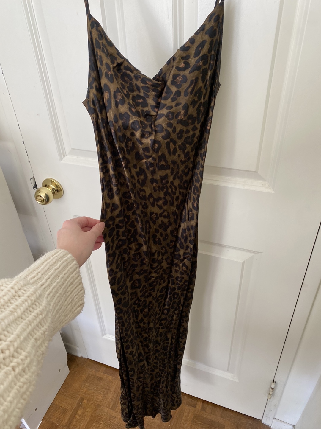 Brown Leopard Print Slip Dress - photo 2