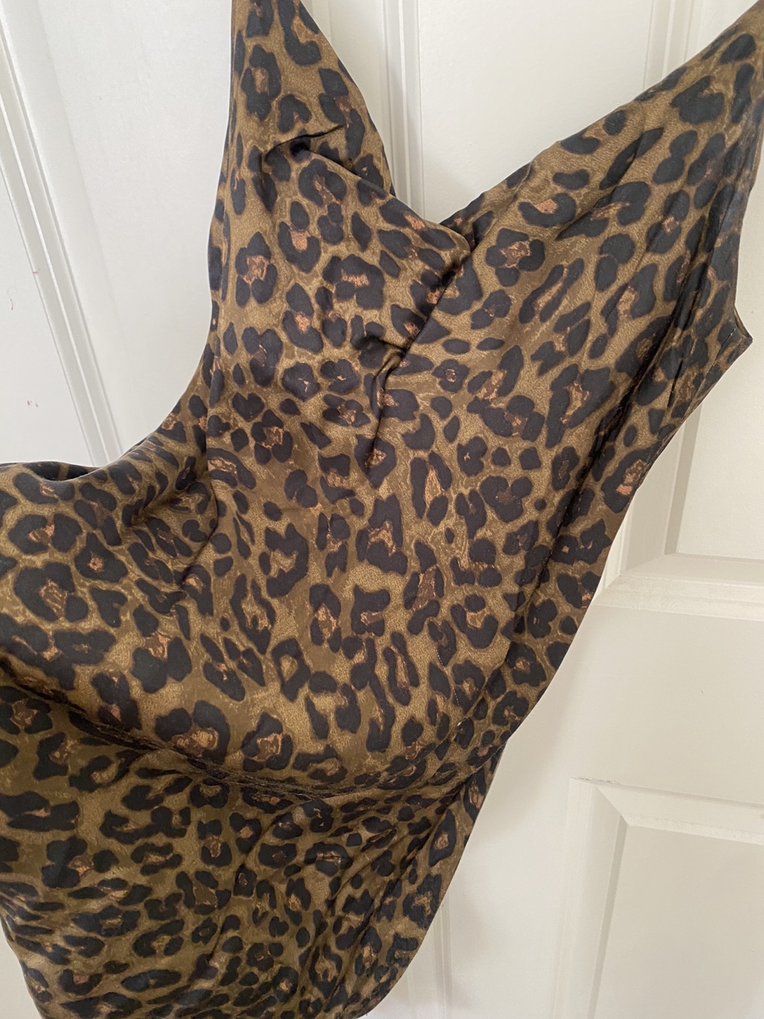 Brown Leopard Print Slip Dress