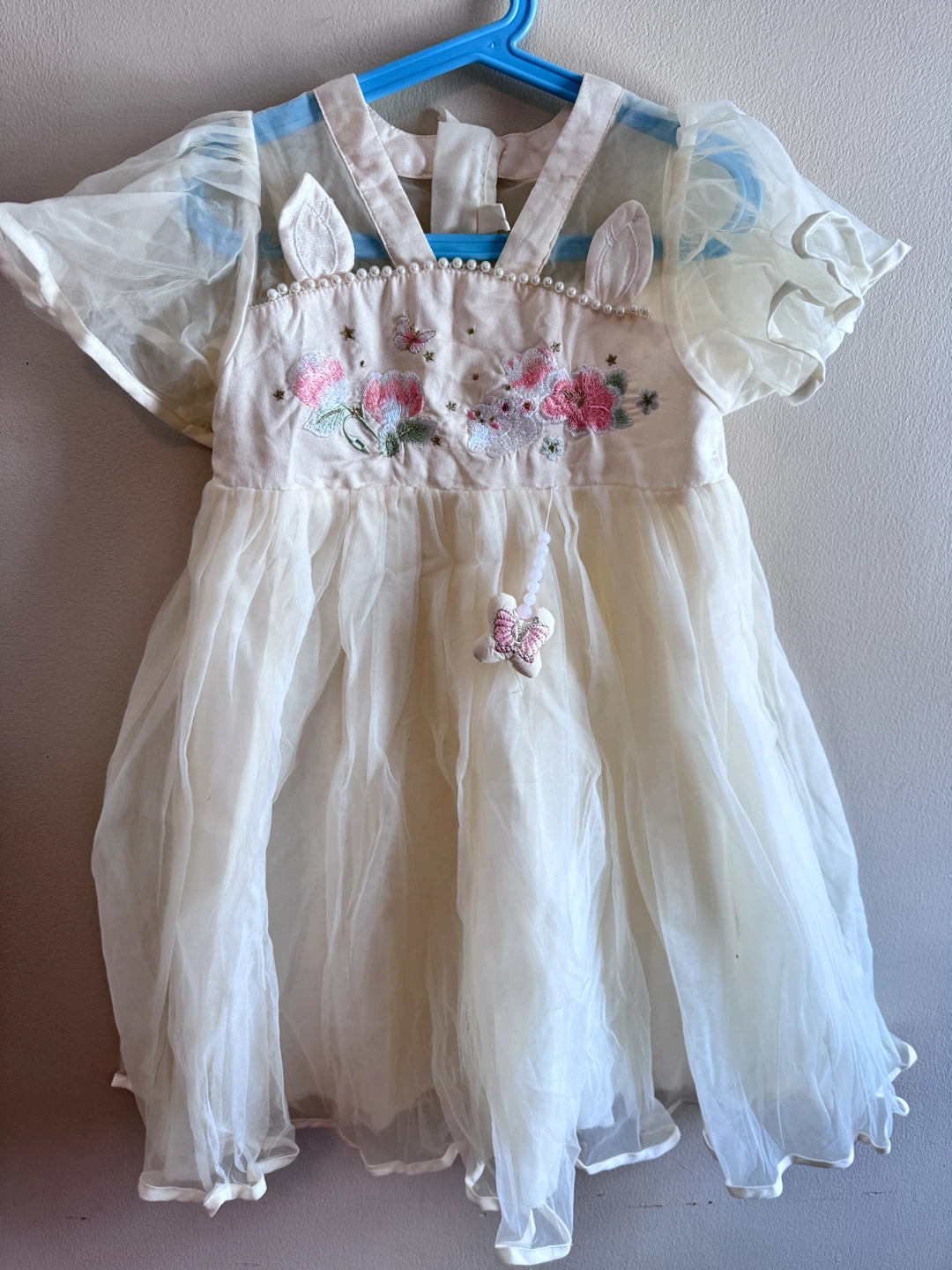 Butterfly Dress with Pearls and Ears Toddler-size 5-6T
