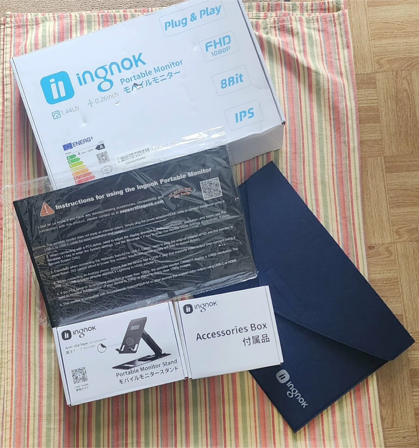 Ingnok Portable Monitor 15.6" FHD 1080P IPS Display