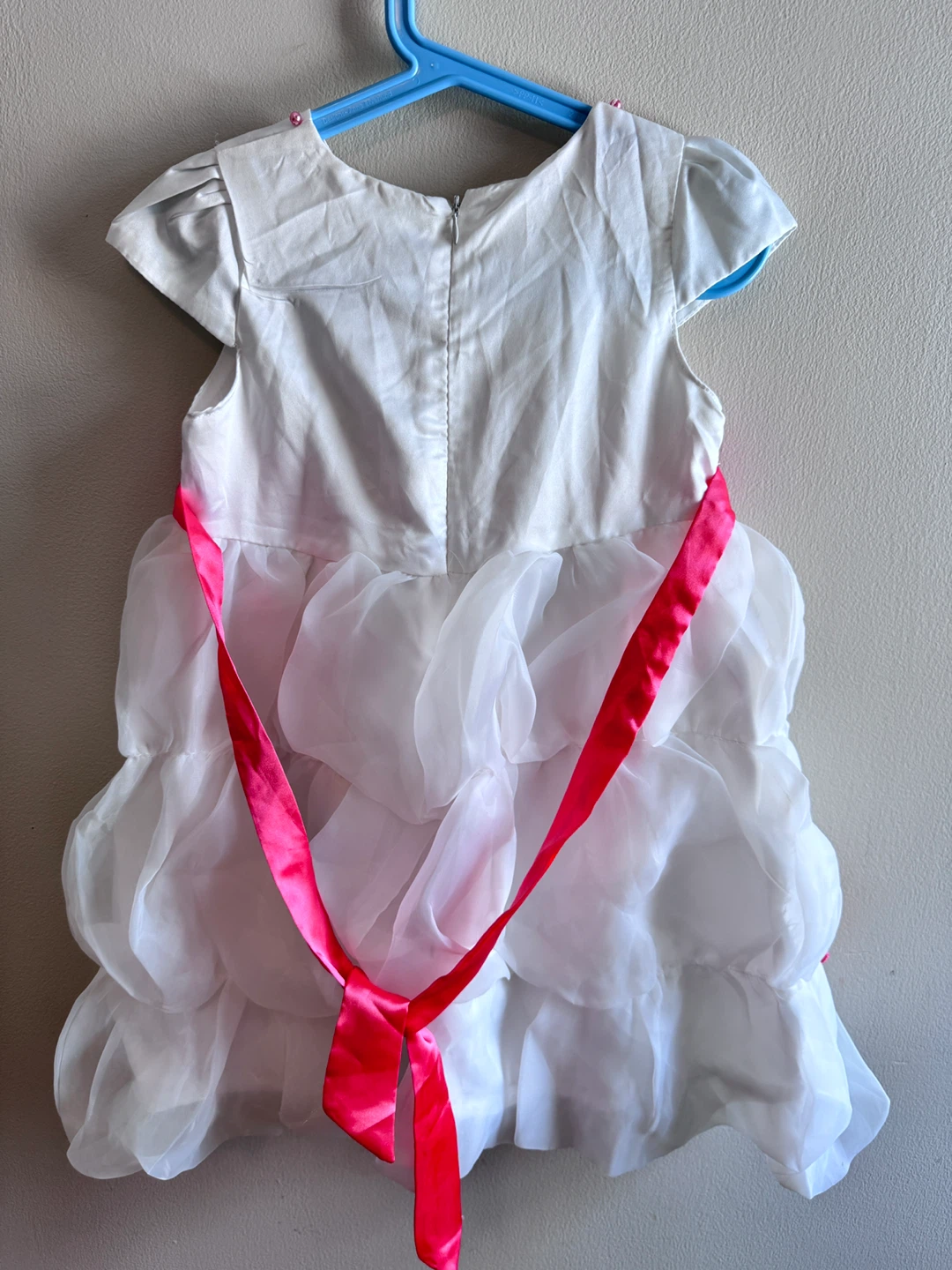 Organza Party Dress with Pink Ribbon Toddler-size 5-6T - photo 3
