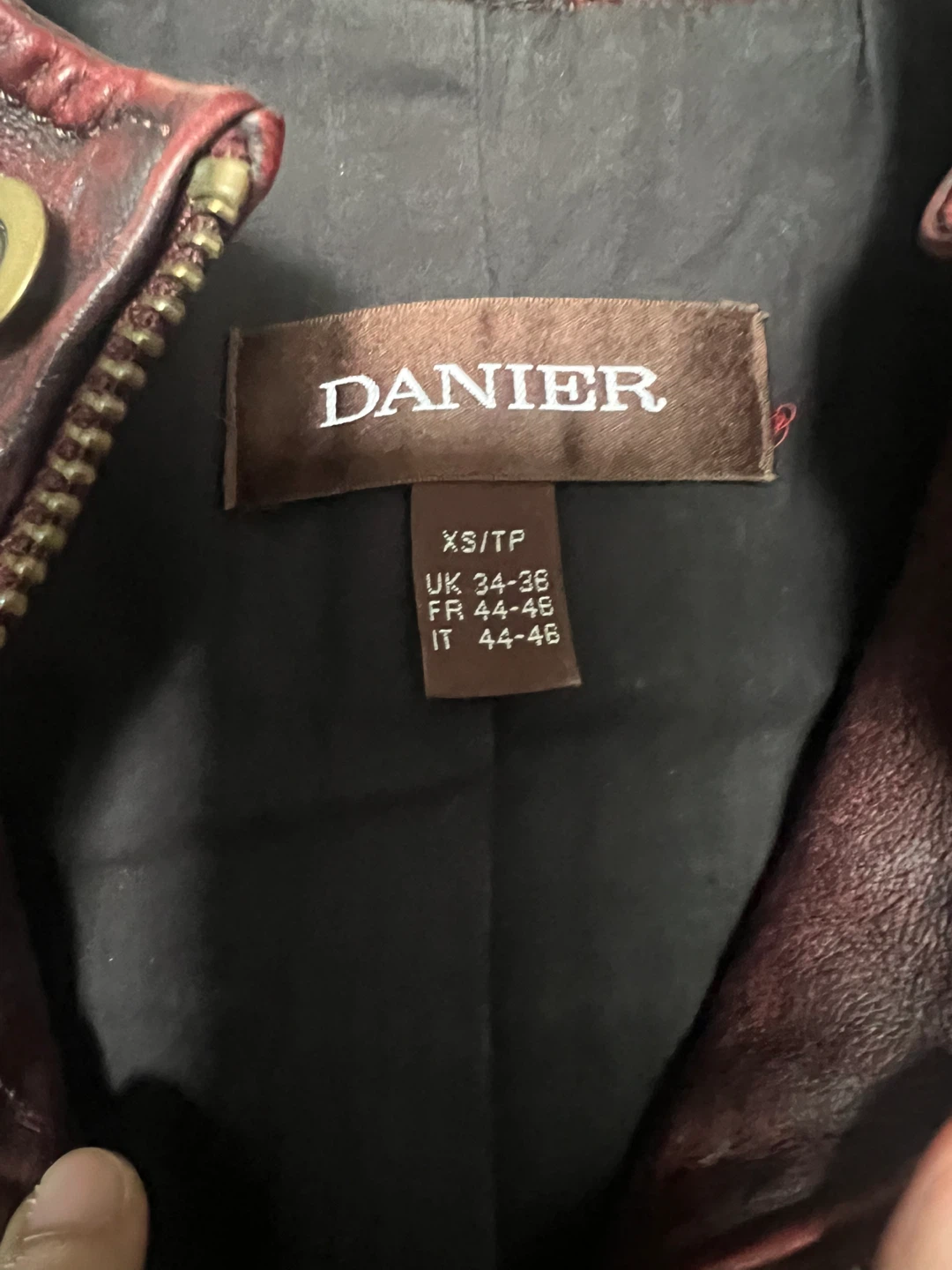 DANIER - Leather Motorcycle Jacket - Size XS - photo 2
