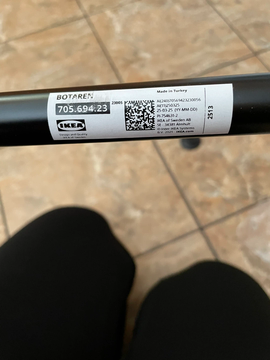 IKEA BOTAREN Black Shower Curtain Rod - photo 2