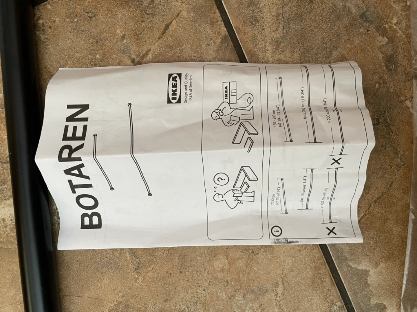 IKEA BOTAREN Black Shower Curtain Rod - photo 3