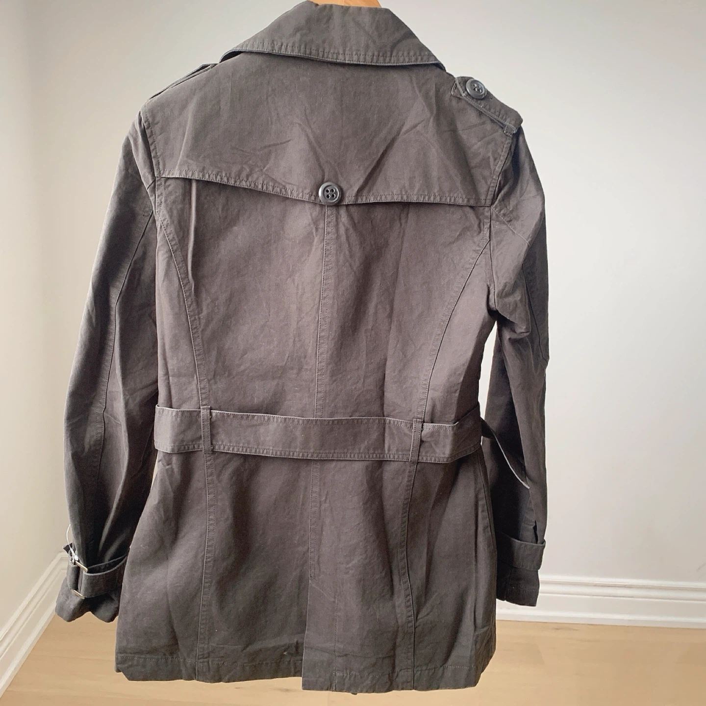 Brand New Vintage Short Trench Coat with Belt – Size M - photo 3