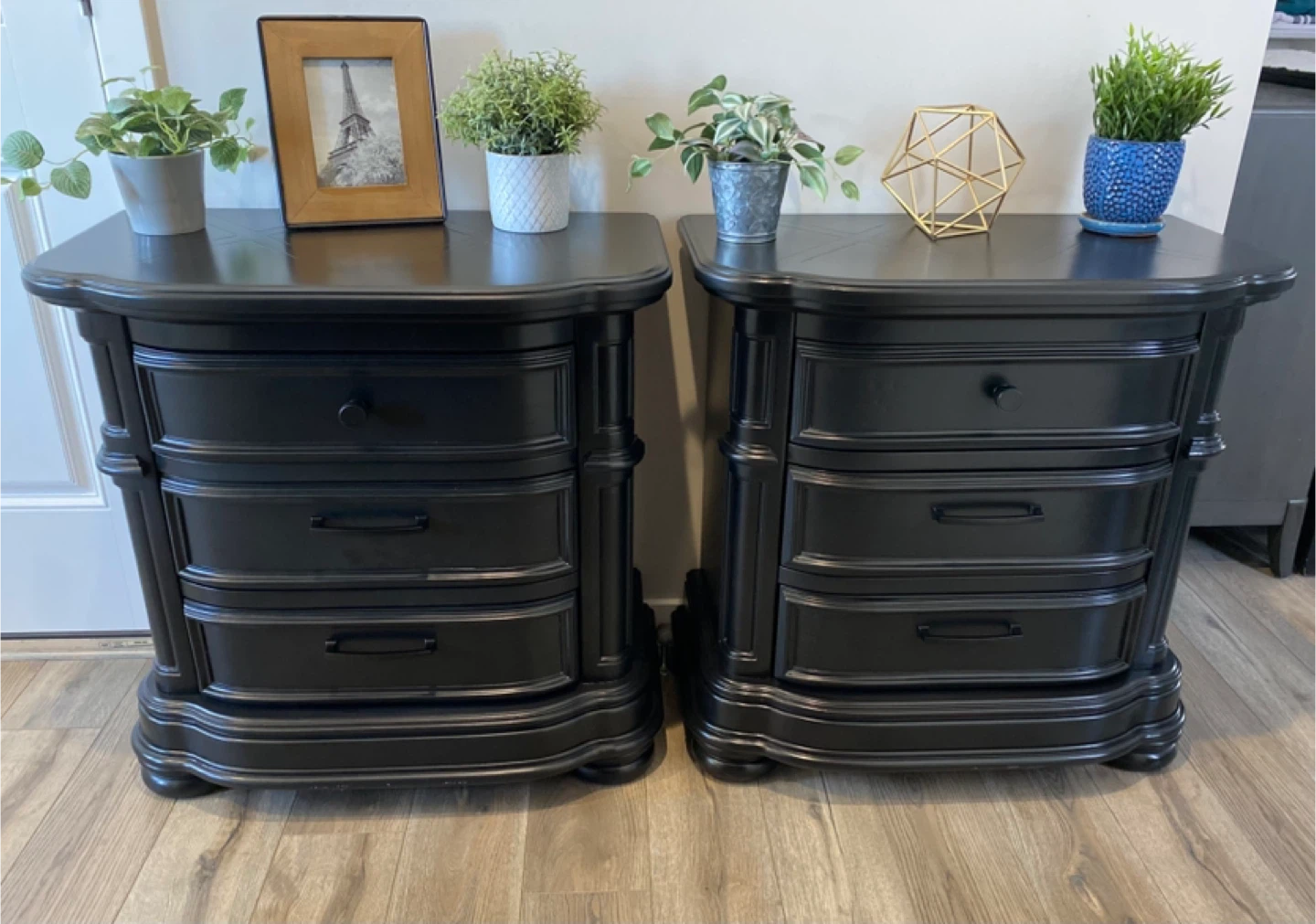 Hardwood King Nightstands Elegant Black