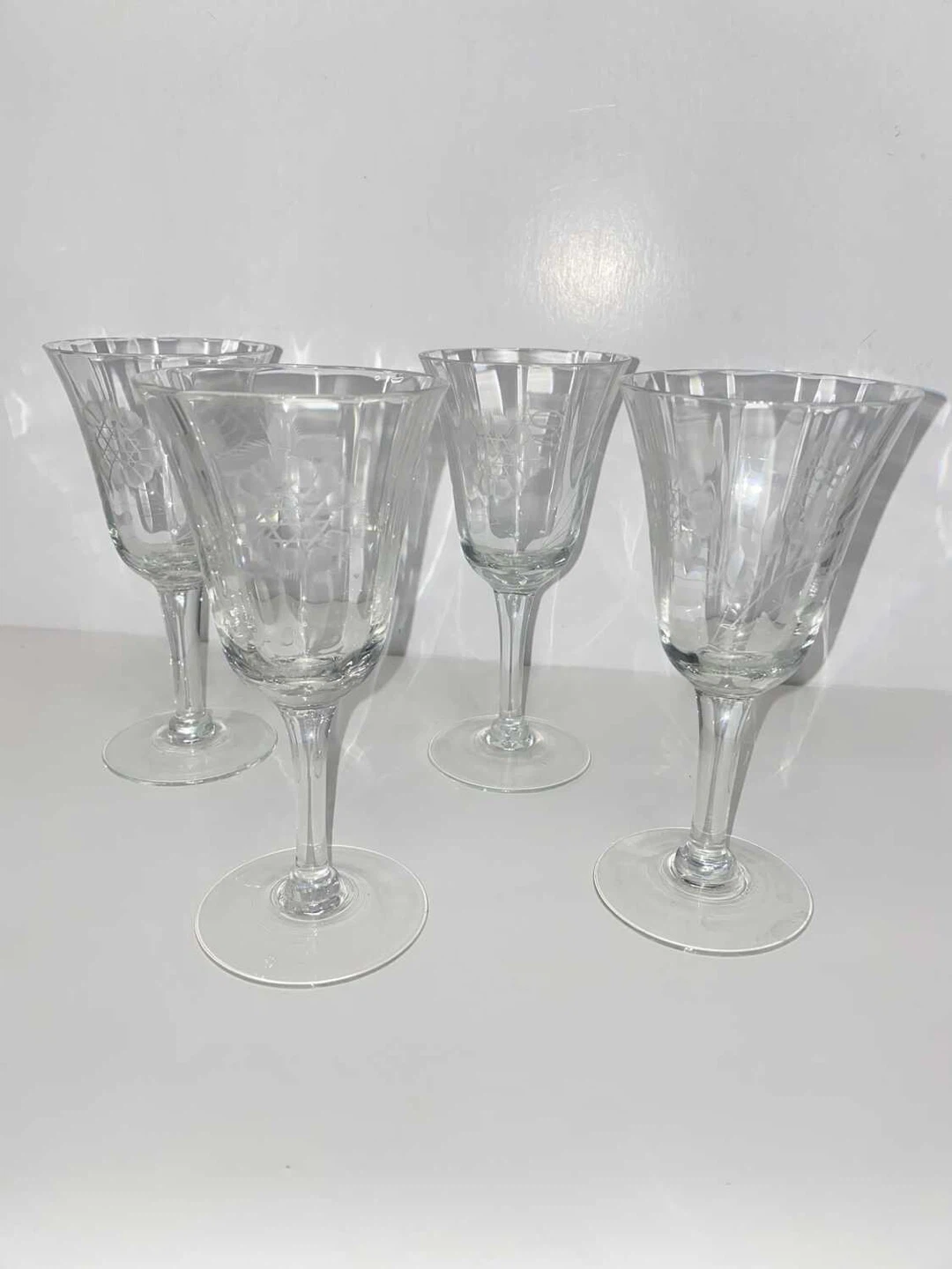 Vintage WJ Hughes Cornflower Goblets