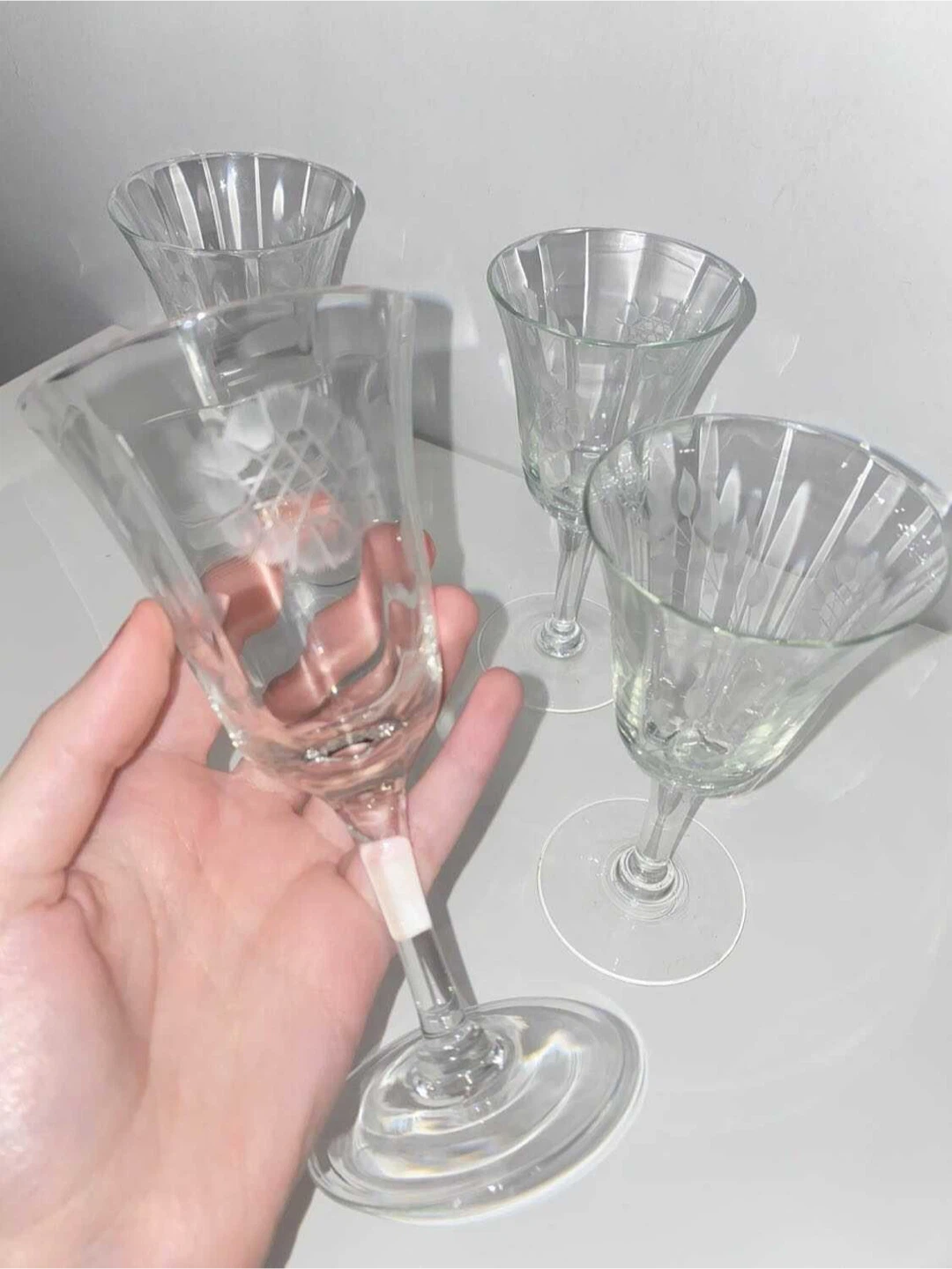 Vintage WJ Hughes Cornflower Goblets - photo 2